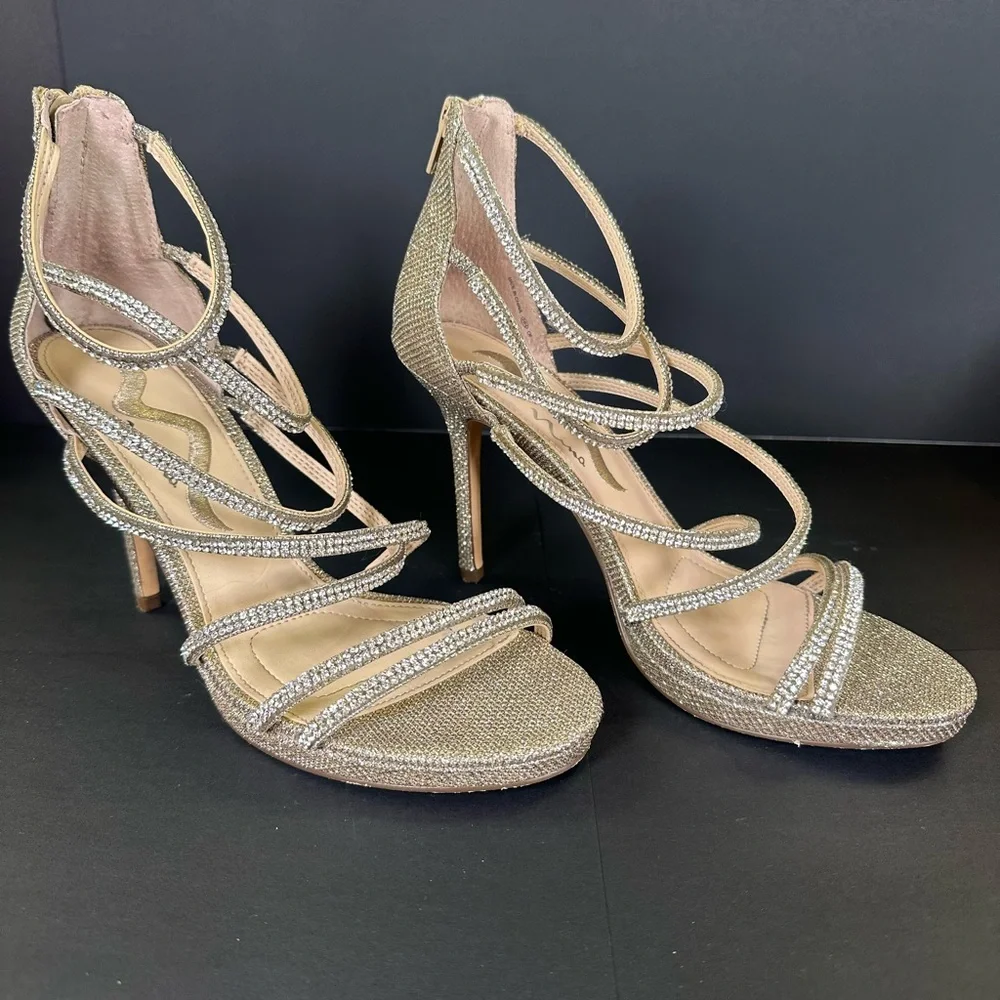 Nina Silver and Gold‎ Rhinestone 4” Stiletto Heels